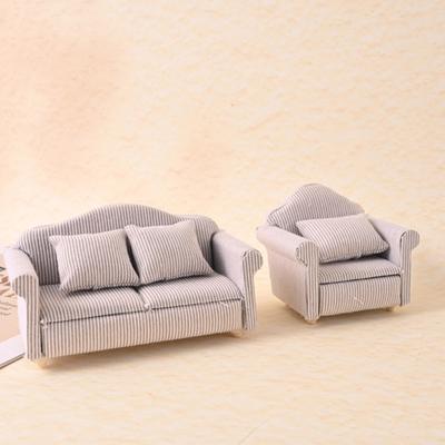 Handmade Miniature Sofa Model Figure 1/12 Dollhouses Decorative Accessories Detailed Wooden Furniture for Craft Project