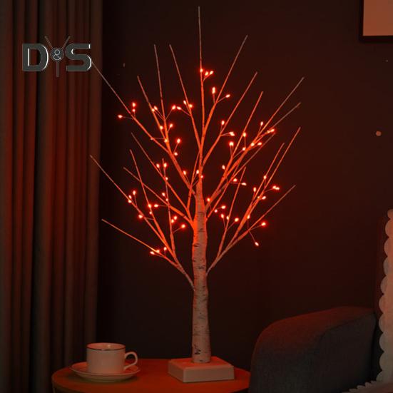 Luz de Árvore LED para Interior com Controle Remoto Brilho Suave Aparência Realista Operada por USB/Bateria Luz de Árvore RGB Lâmpada de Cabeceira Decoração