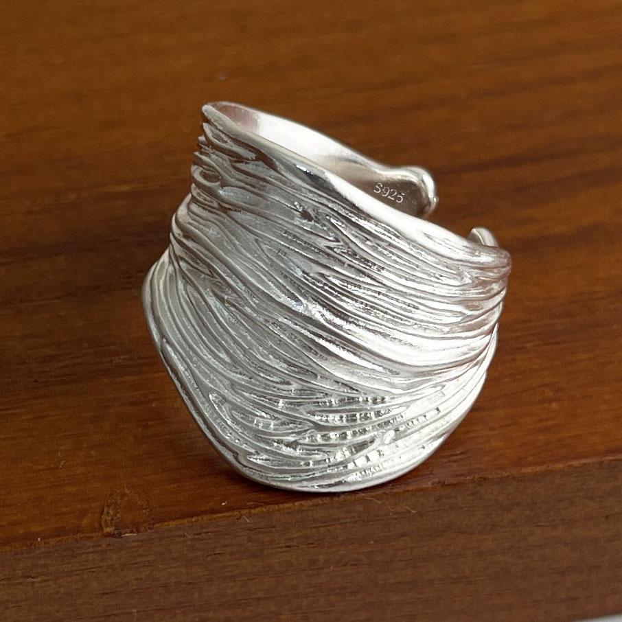 Pierścionki ze srebra 925 dla kobiet Geometryczna Delikatna Biżuteria Palec Regulowany Szeroki Błyszczący Pierścionek Na Imprezę Prezent Urodzinowy