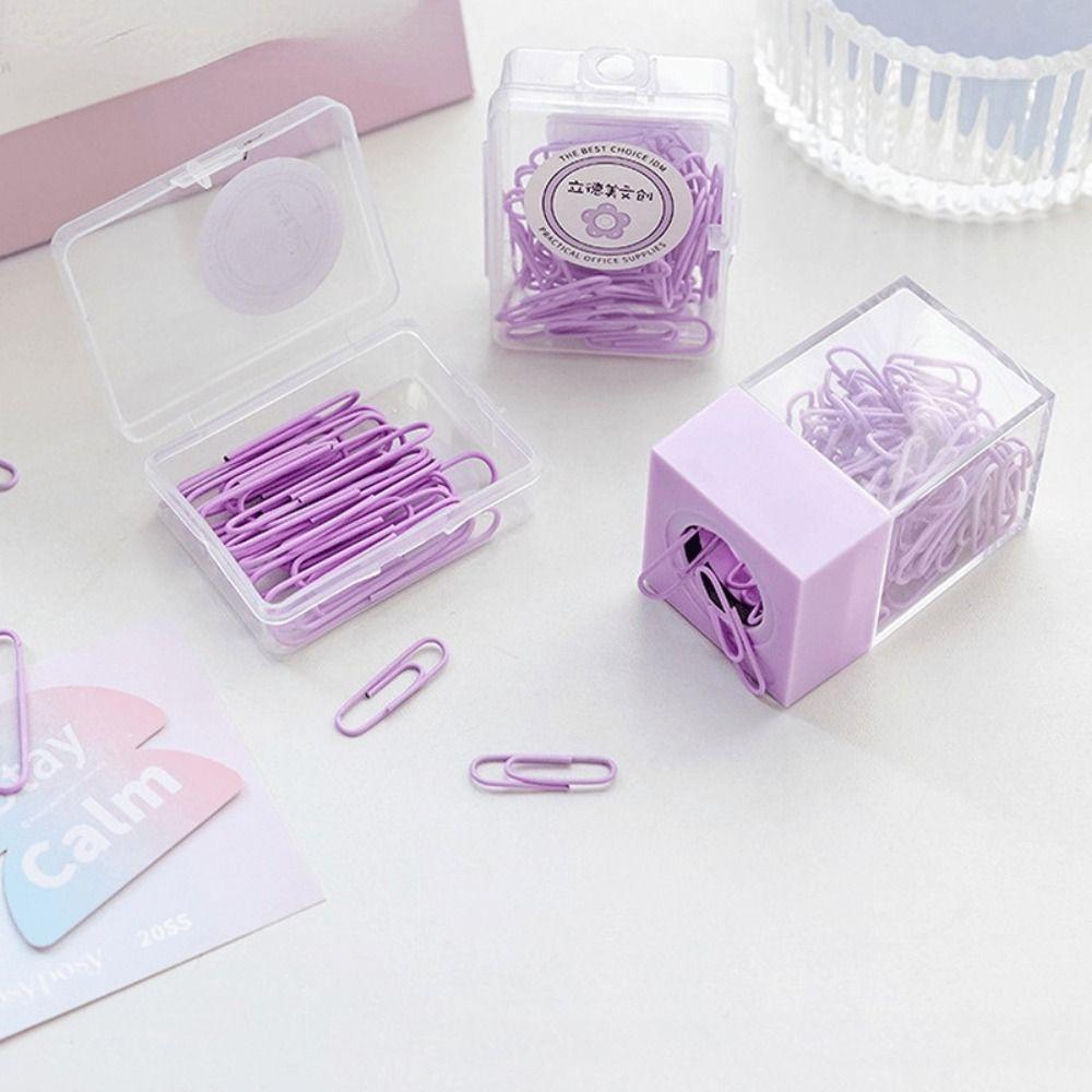 Student Stationery Macaron Magnetic Absorption Box Clips Dispenser Paperclip Holder Desk Storage