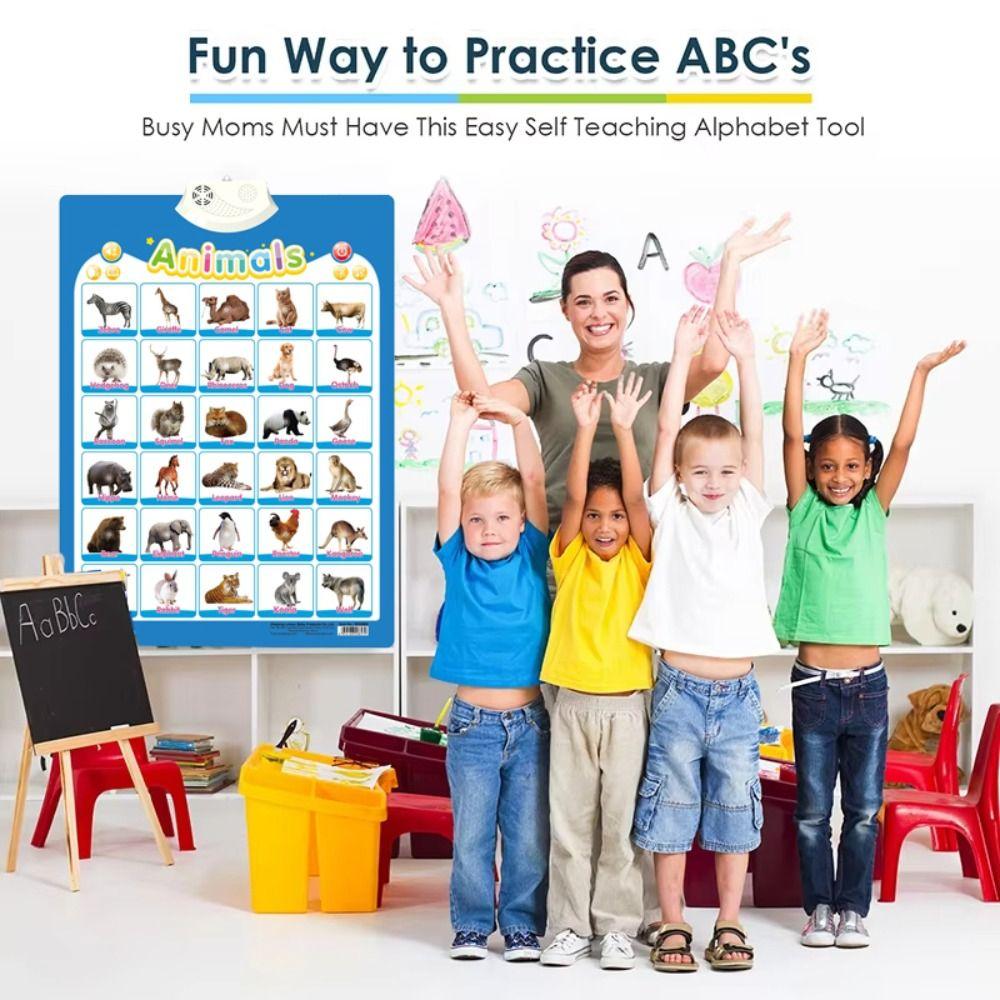 PVC Kids Learning Talking Poster Number Anima Electronic Toddler Alphabet  Boys and Girls