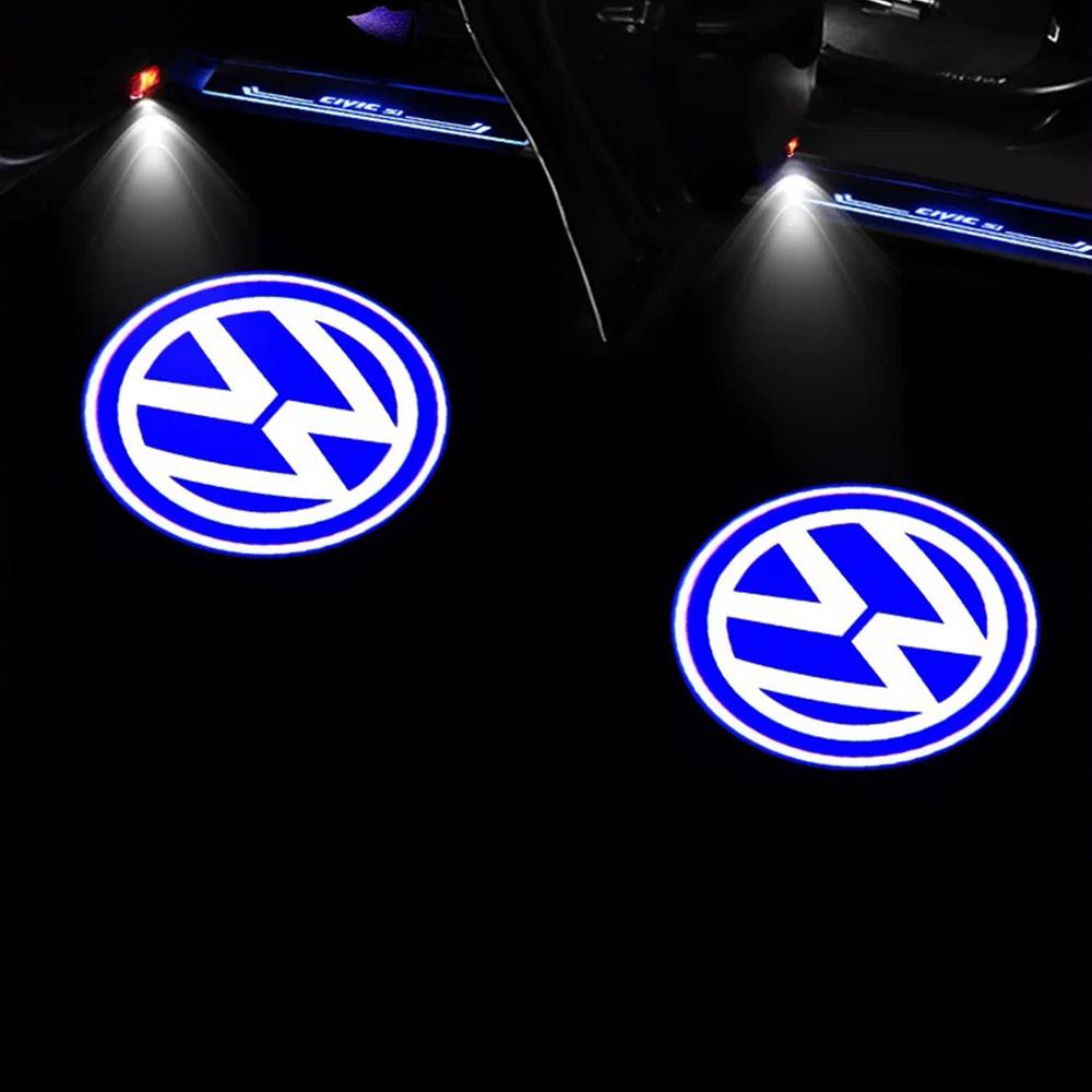 TCFJN1 LED blue Welcome Projector Light Door Lamp For VW Golf 5 6 7 7N Touran GTI CC Passat Magotan B6 B7 B8 Tiguan Car Styling 2pcs