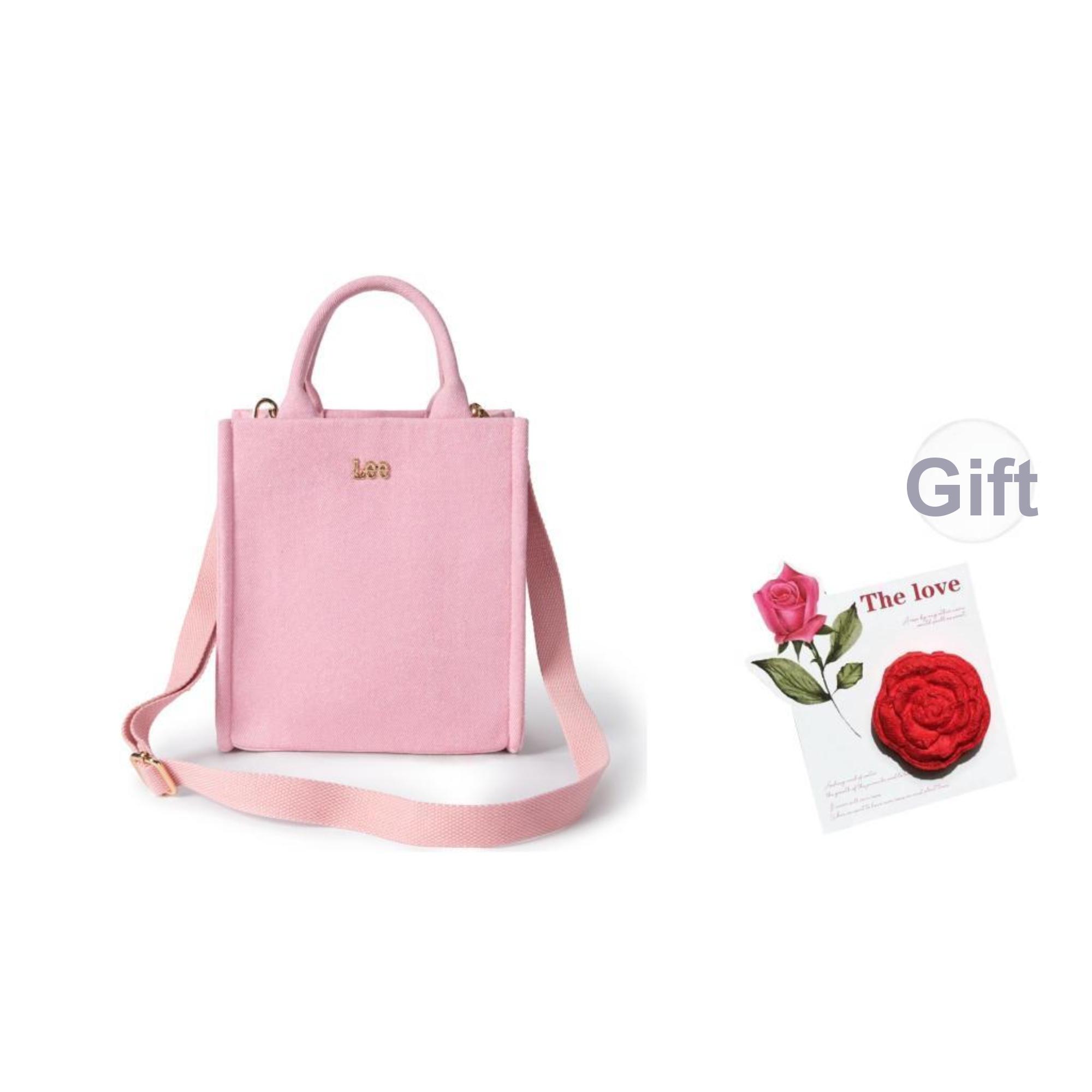 

New Lee Fabric Tote Bag, Shopping Bag, Crossbody Bag, One Shoulder Handbag Regular Women s Pink LE220052M-1021 21.1*11.9*24.1CM