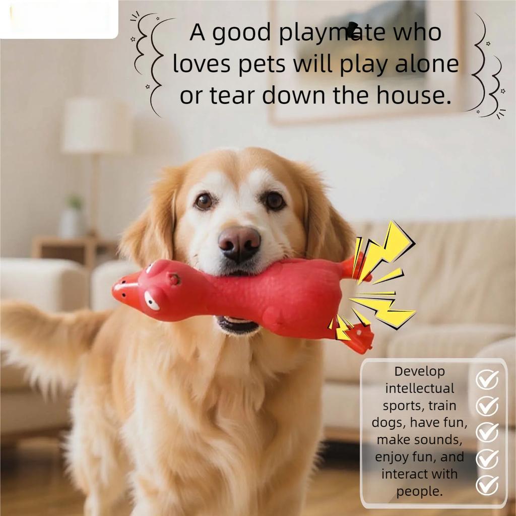 Dog Toys Make A Sound Cooing Chicken Dog Toy Durable Latex Chew for Small To Medium Breeds Interactive Play Pet Products Toy