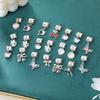 Crystal Moon Butterfly Rose Star Bow Cats Pendant Italian Charm Link Fit 9mm Stainless Steel Bracelet Women Jewelry DIY Making