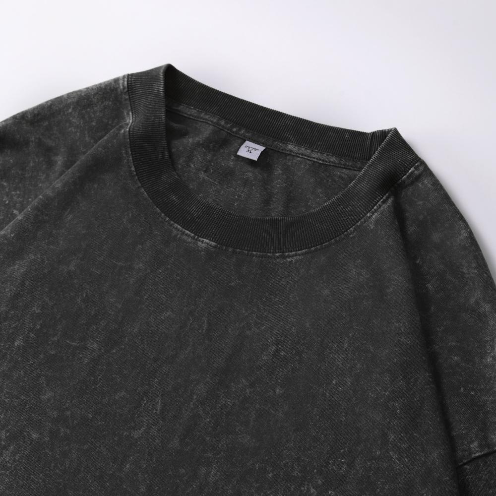American Style Washed Long Sleeve Men's T-Shirt - Trendy, Loose, High Street Retro Cool Top
