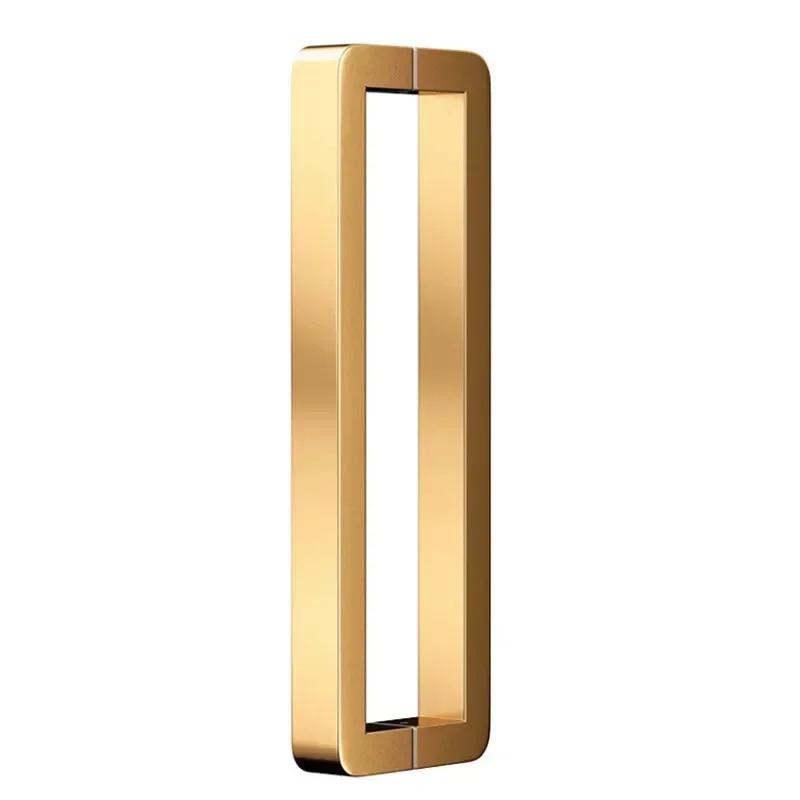 1 pár madla na skleněné dveře z nerezové oceli, čtvercové trubkové úchytky, kartáčované, zesílené, knoflíky na posuvné stodolové dveře, kuchyňské, koupelnové doplňky