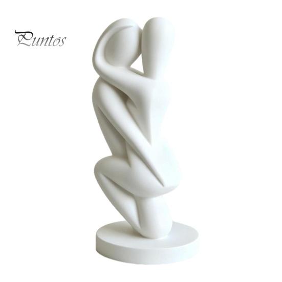 Balanced Weight Ornament 3D Printed Hugging Couple Sculpture, Abstract Embrace Figurine with Smooth Curves, Minimalist Statue Stain Resistant Material