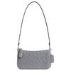 Penn 21 Solid Color Embossed Letter Hardware Zipper Closure Leather Underarm Handbag Women Handbag Gray Blue CM552-LHN19