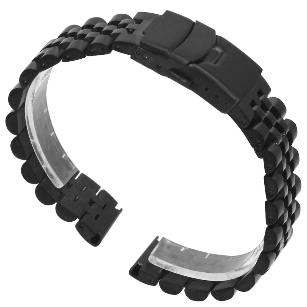 [Kai Tian] Premium 3D Effect Watch Band, Stainless Steel, 20mm / 22mm Watch Strap, Round & Durable Metal Watch Bracelet, Watch Strap with Double Lock,