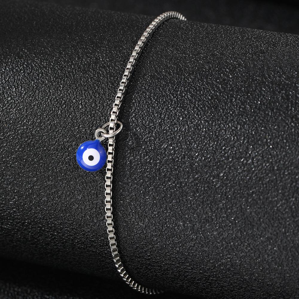 

Stainless Steel anklet New personalized design Designs Acrylic Blue Eye Pendant subtlety anklet For Women Jewelry Party Gifts