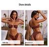 2025 Strapless U-Shaped Bikini with Solid Color and Jewelry Accents for Women