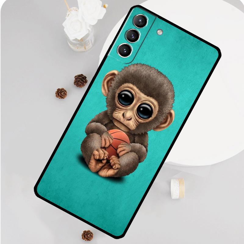 Monkey Gorilla Ape Baby Case For Samsung Galaxy S23 FE S20 S21 S22 Ultra S8 S9 S10 Plus Note 10 20 Ultra Soft Cover