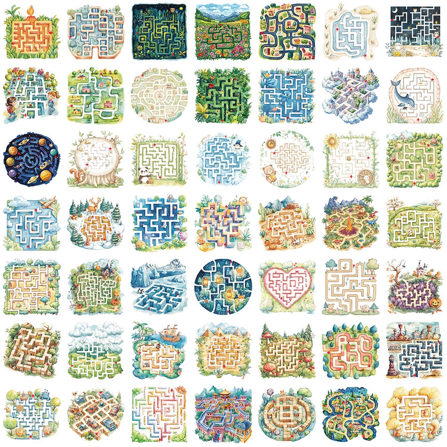 

50 Мультяшных Наклеек-Лабиринтов Граффити Украшают Гитары, Блокноты, Чемоданы, DIY, Водонепроницаемые