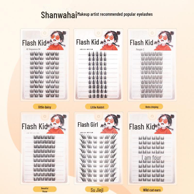 Naughty Elf Comic Sense False Eyelashes: 10 Rows of Segmented, Thin Stem, Large Capacity for a Purely Desired Look