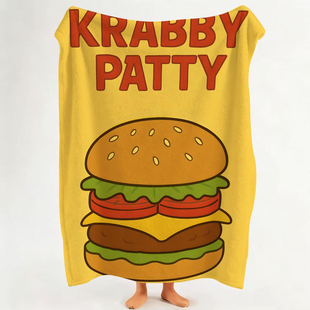 Food H Hamburger P Pizza Throw Flannel Throw Blanket Suitable for Sofa Living Room Bedroom