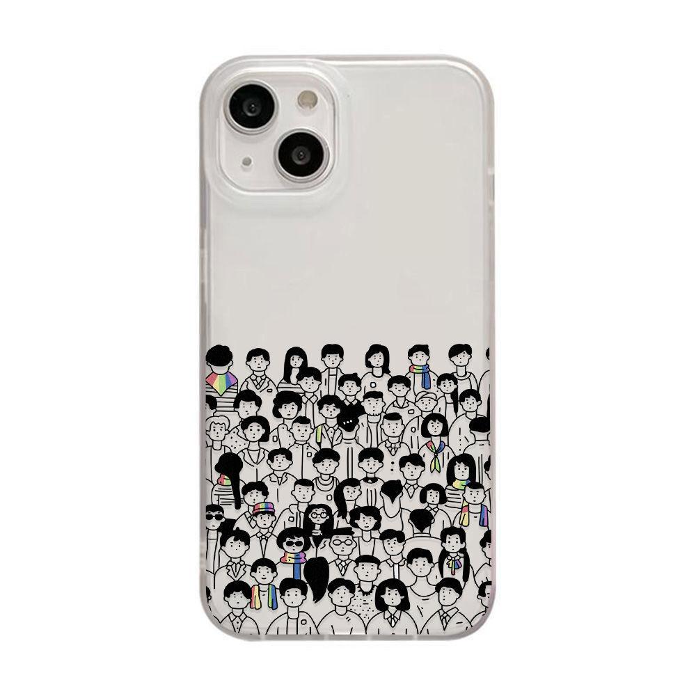 Character illustration is suitable for iPhone17promax Apple 17 matte large hole mobile phone case 16/15 anti-drop hair.