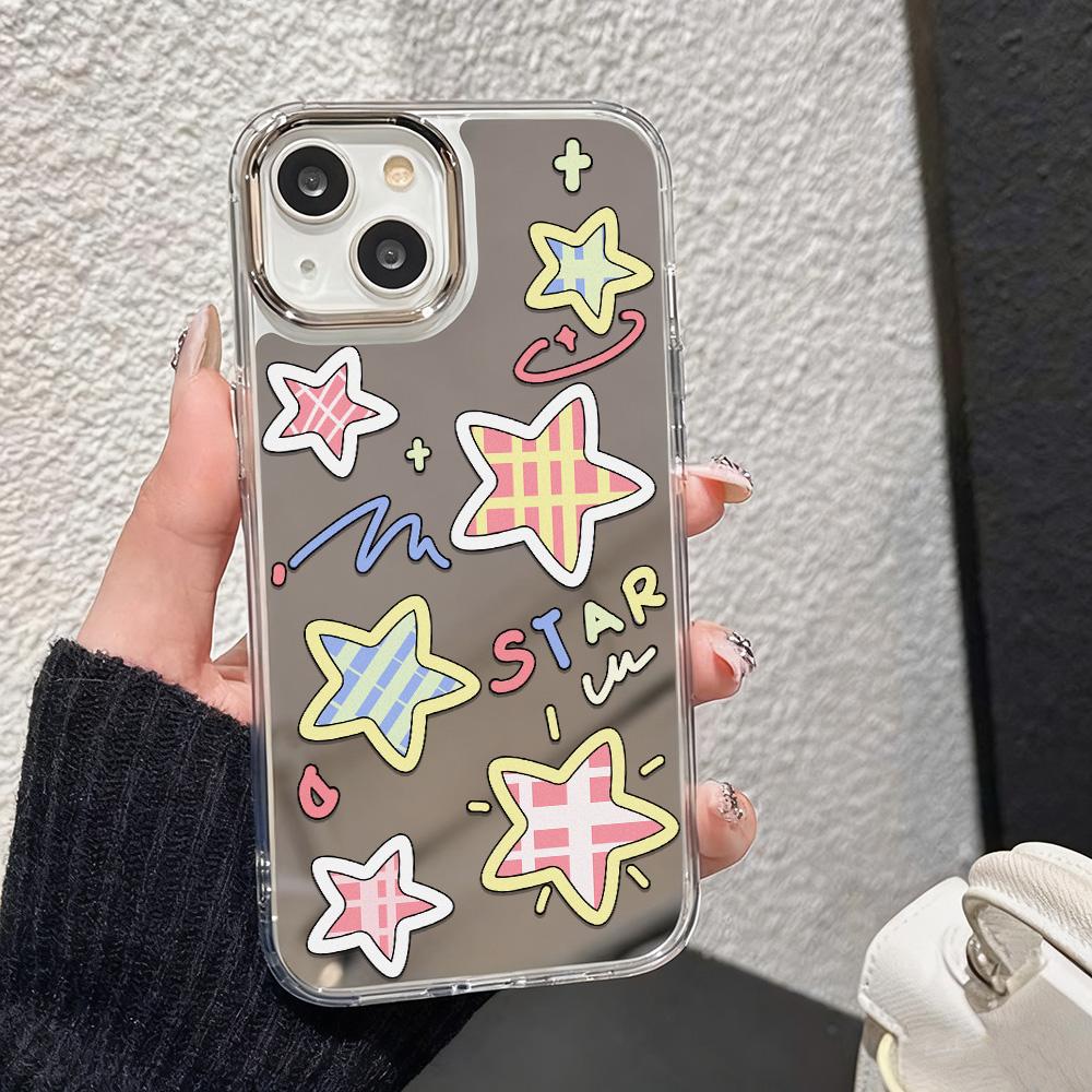 Love Makeup Mirror Phone Case For iPhone 17 Case iPhone 16 Pro Max 11 15 14 13 12 17 Pro Max 16e 17E Plus Air Silicone Cover