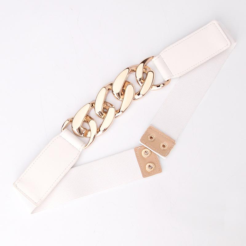 European and American Trendy Exaggerated Metal Thick Chain Belt Motorcycle Punk Style Elastic Waist Seal Suit Decorative Belt