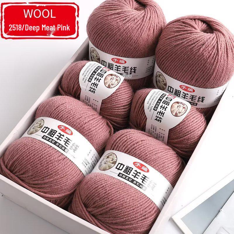 Medium-Thick Fuzzy Wool Yarn Balls for Handmade DIY Crochet & Knitting: Ideal for Scarves & Sweaters