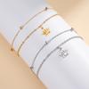 Stainless Steel Lotus Flower Charm Bracelet Women's Double Layer Beads Chain Bracelets Bohemian Jewelry Birthday Gift