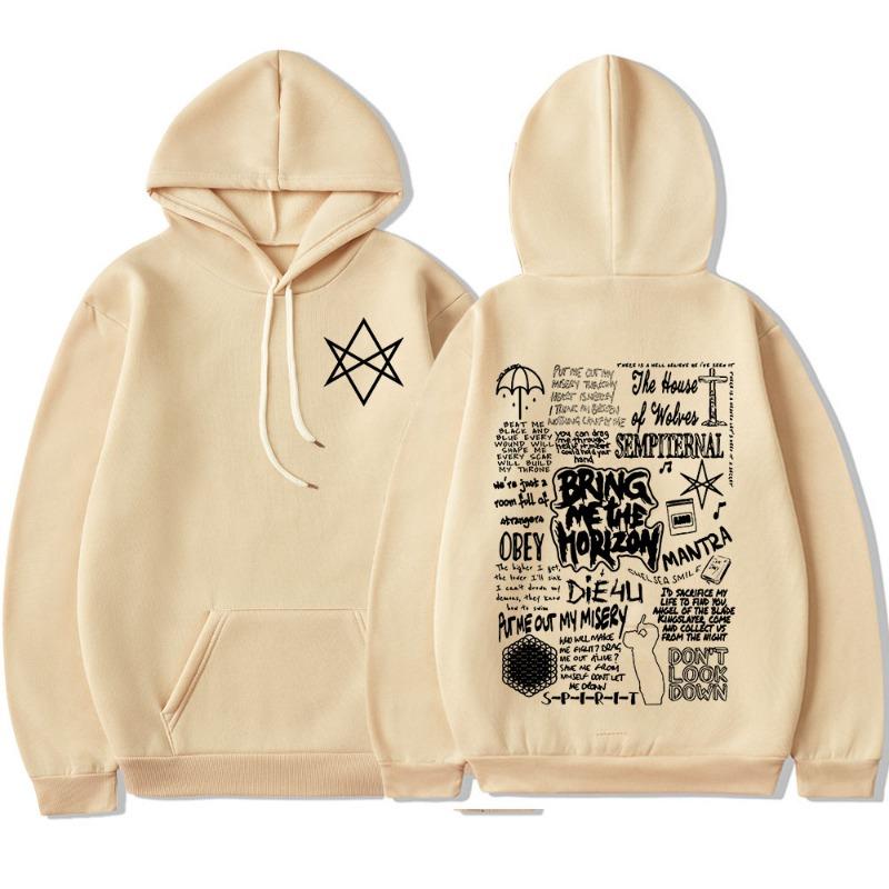 BringMe TheHorizon Hoodies BMTH Heavy Metal Rock Band Sweatshirts Men Women Oversized Casual Vintage Pullovers Jacket Streetwear