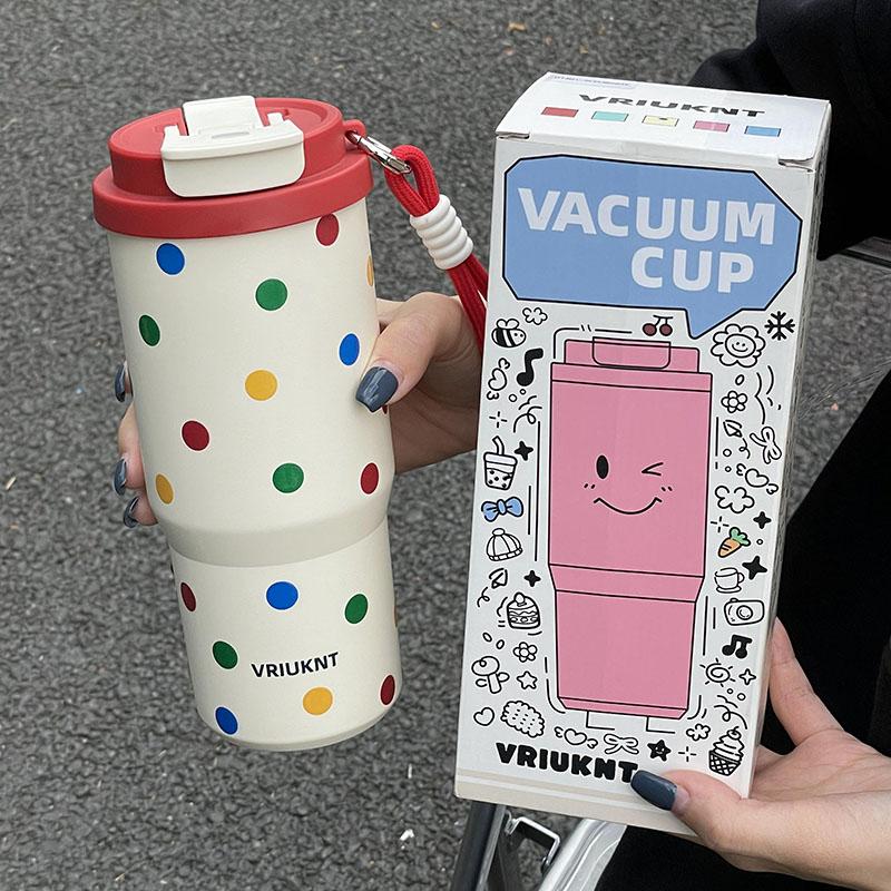 750ml Stainless Steel Cup, Insulated Tumbler with Straw and Handle, Leakproof, Bpa-Free, Ideal for Outdoor Camping and Sports