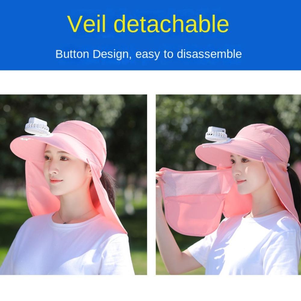 Breathable Cycling Sun Hat with Electric Fan Sunscreen Hat Outdoor Fan Hat  Camping Hiking