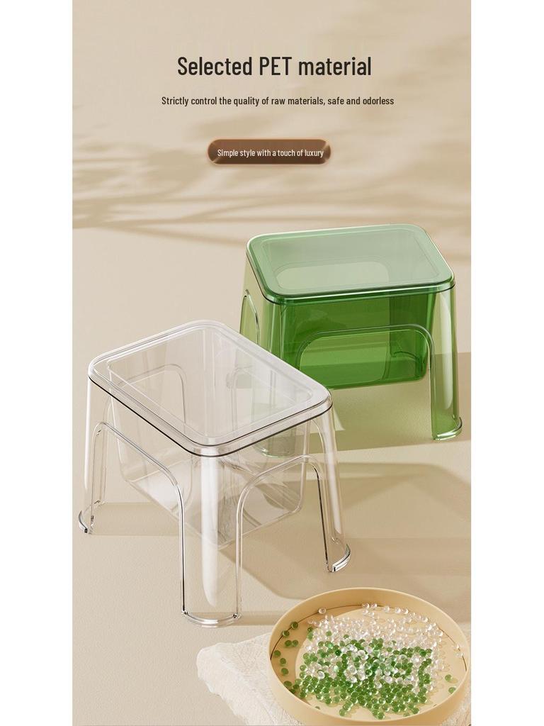 Thickened PET Collapsible Storage Stool for Kids - Small, Simple, and Durable Plastic Chair