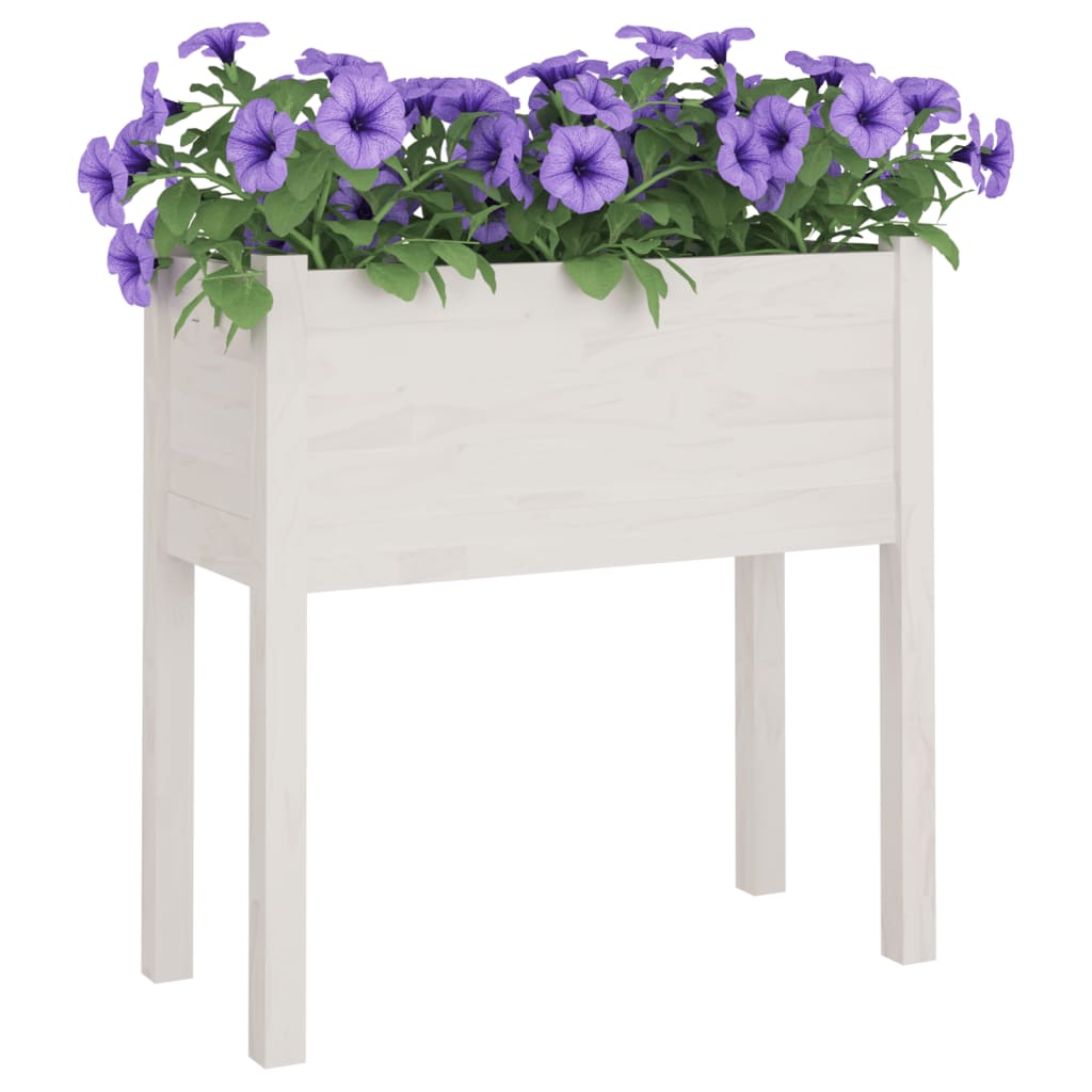 Vidaxl Donice Ogrodowe, 2 Szt., Białe, 70X31X70 Cm, Drewno Sosnowe
