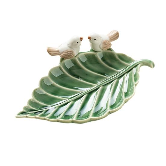 Cute Bird Tray, Ceramic Dessert Plate, 2 in 1 Jewelry Ring Tray And Trinket Dish, Handmade Soap Holder, Home H