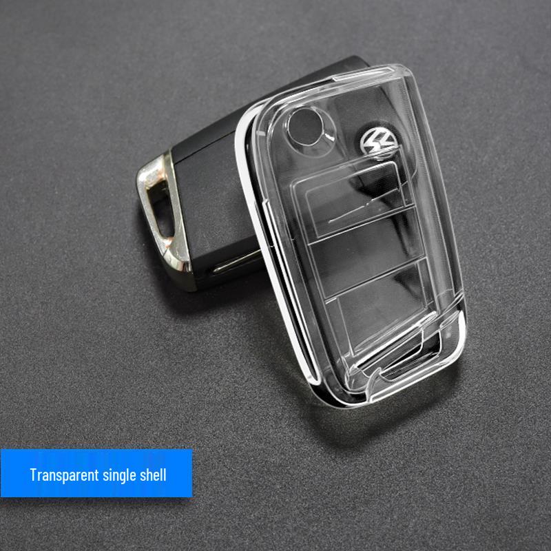 Transparent Key Case for Volkswagen: Compatible with Lavida, Sagitar, Tharu, T-Roc, Polo, Tayron, Tiguan, Bora, CC.