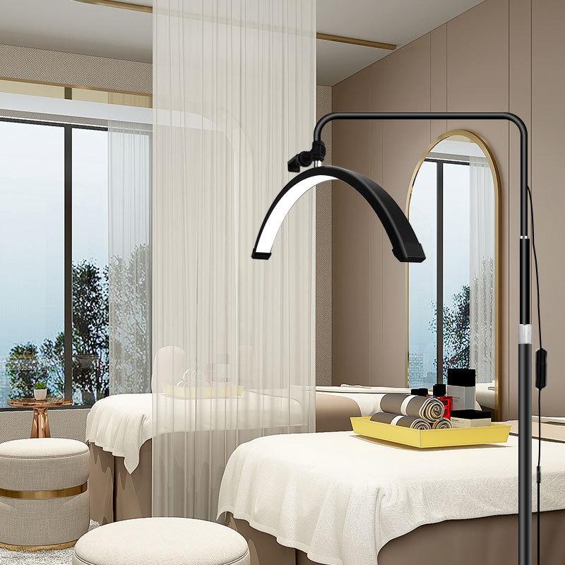 24" Half-Moon U-Shaped Beauty Floor Lamp - LED Fill Light for Nail Art, Eyelash Extensions, Eye Protection