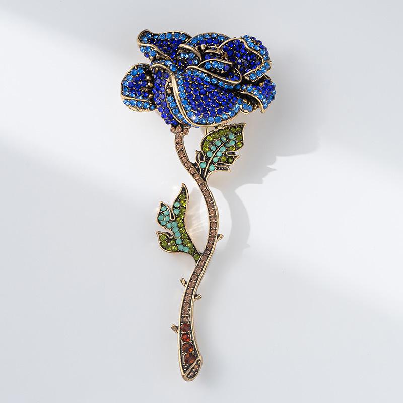 Bo Xin Yun Luxury Retro Rose Brooch with Full Crystal Design