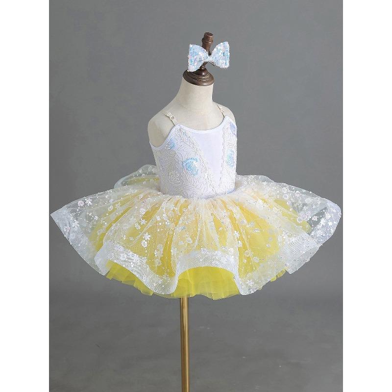 Kindergarten Girls Sequin Ballet Tutu Dress Princess Dance Tulle Stage Performance Costume