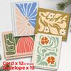 12pcs/set Assorted Modern Folk Art Greeting Cards with Envelopes – Versatile Cards for Weddings, Thank Yous & Congratulations