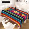 Mexikanische farbgestreifte Tischdecke für den Tag der Toten Tischdekoration Mexikanisch-ethnisch floral Dia De Los Muertos Tischdecke Partydekoration