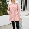BITCED Autumn/Winter Detachable Fur Collar Women's Parka Long-Sleeved Hooded Cotton Coat Fleece Overcoat