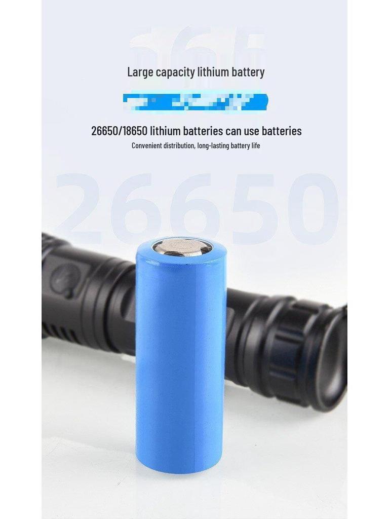 Waterproof Aluminum P90 High-Power Flashlight with Telescopic Focus and P70 Spotlight for Outdoor Use