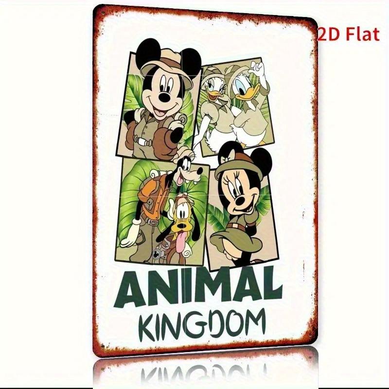 2D Flat, 1pc Disney Animal Kingdom Metal Wall Art - 20.32x30.48 cm Vintage-Style Iron Hanging Decor with Classic Disney Characte