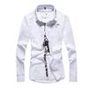 Fashion Floral Splicing Korean Version Slim-fitting Long-sleeved Shirt