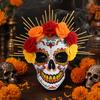 Dark Retro Undead Mask Mardi Gras Mask, Venetian Party Sugar Skull Masquerade Masks for Halloween Cosplay Mexican Flexible Costume