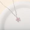 S925 Sterling Silver Crescent Cherry Blossom Pendant Necklace for Women - Exquisite, Versatile, Light Luxury Design.