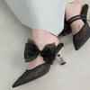 Ladies Shoes 2025 New Summer Closed Toe Women's Slippers Outdoor Best Seller Dress Hot Sale Mesh Elegant High Heels