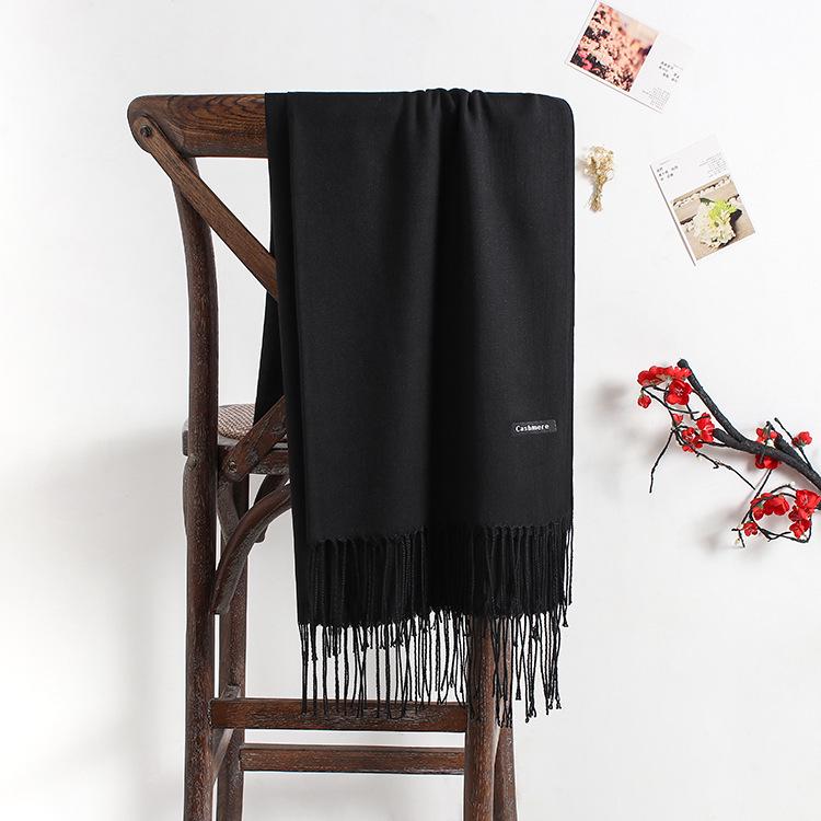 Women's Bright Red Imitation Cashmere Scarf: Warm Autumn/Winter Shawl and Neck Warmer