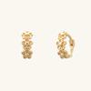 LUNNE 14k Triple Flower One-Touch Earrings (14k Gold) #B06