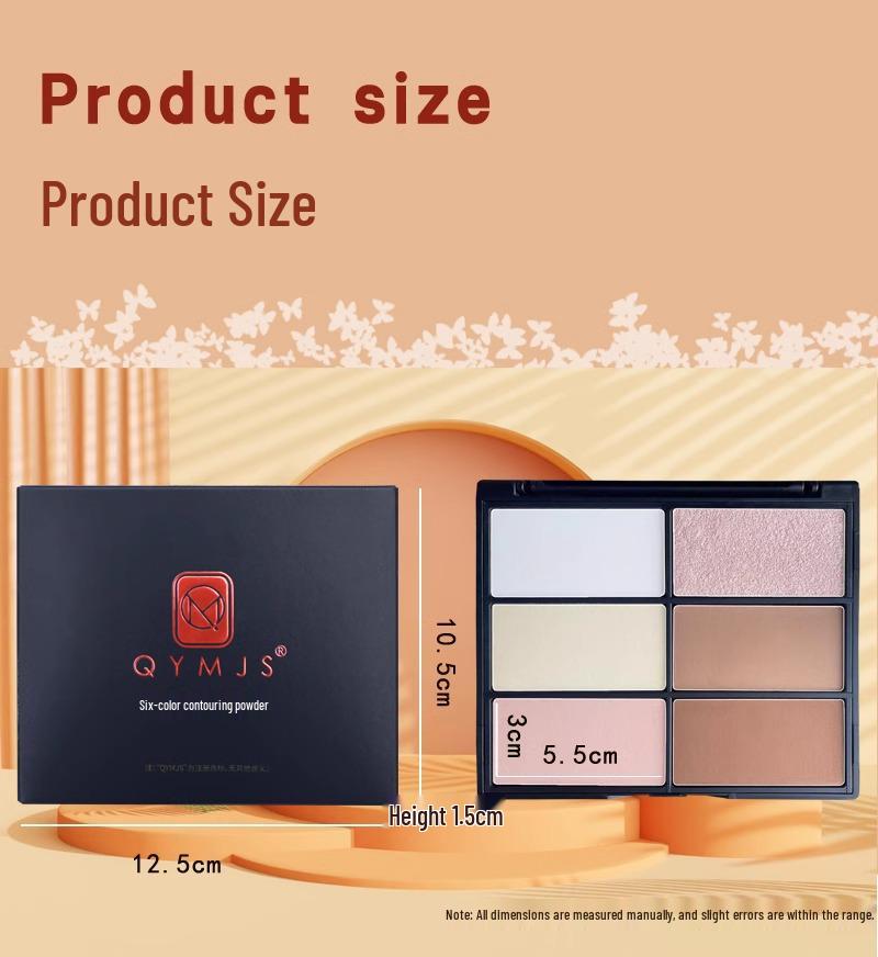 Six-Color All-in-One Contour & Highlight Palette for Professional Makeup