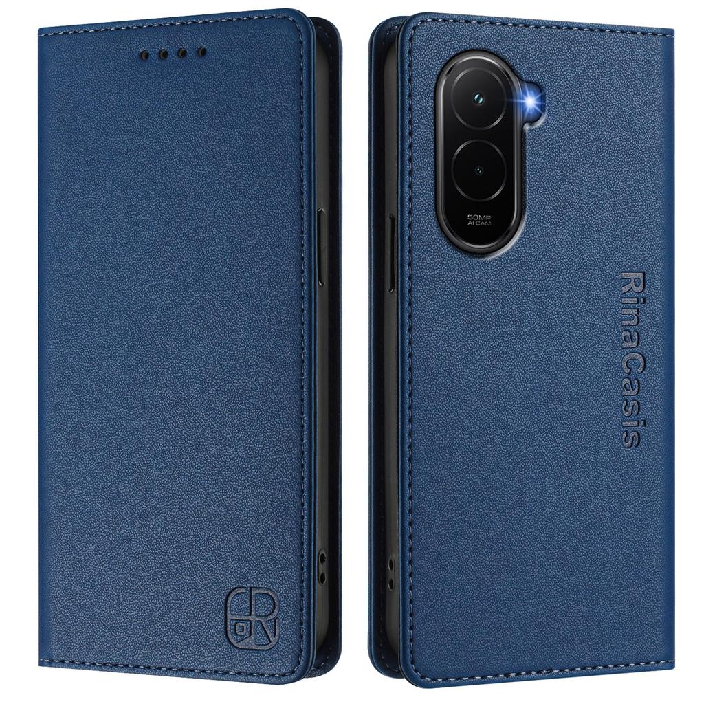 For Xiaomi Poco M7 Plus 5G/M7 4G (169mm) Leather Case RINACASIS RC01 Phone Cover with RFID Blocking Wallet Stand