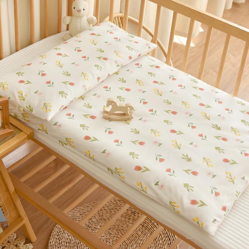 Baby Cotton Mattress Pad - Tulip Design