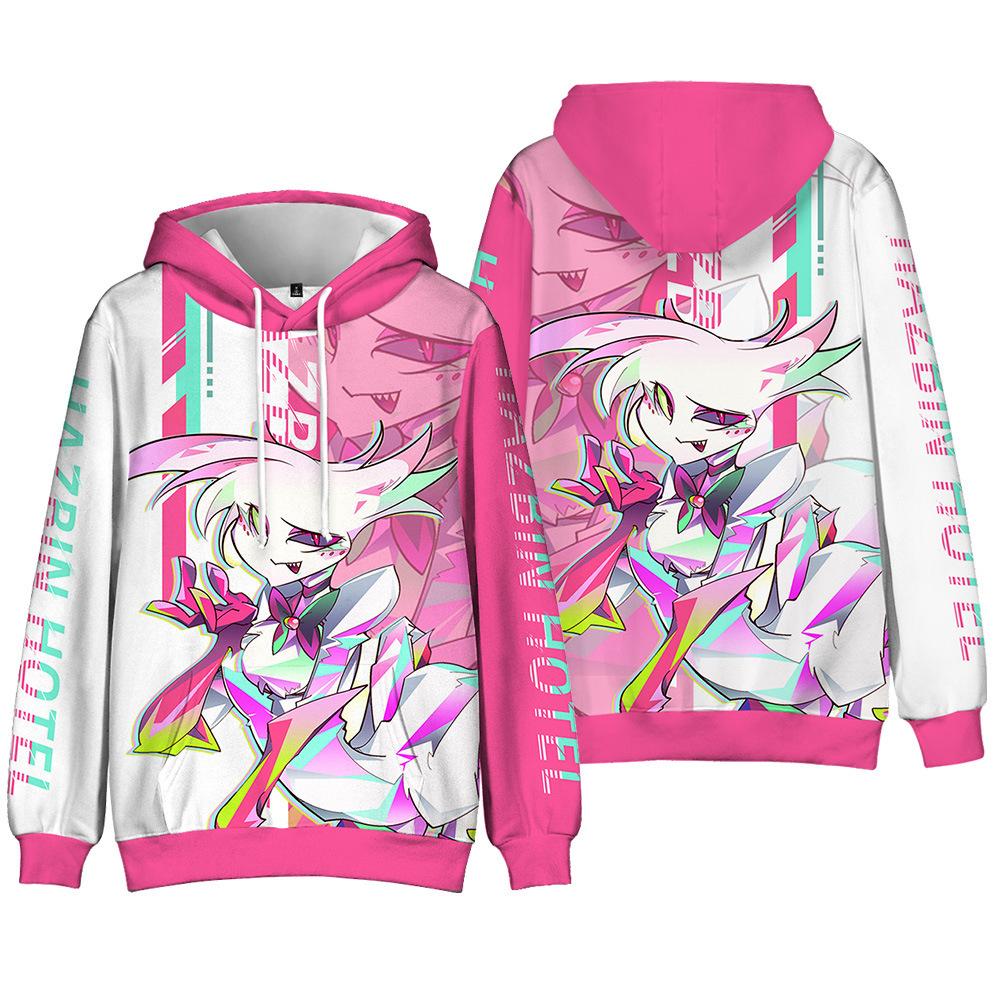 5 Farben Mode Hazbin Hotel Anime Hoodie Streetwear Cartoon Bedrucktes Kapuzensweatshirt Herren Damen Cosplay Sport Pullover